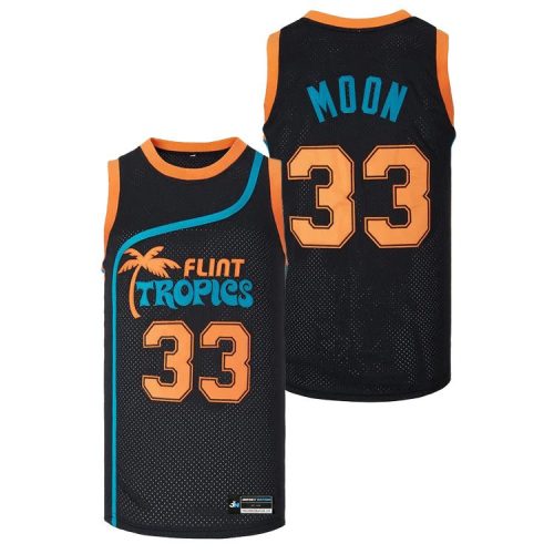 Jackie Moon Flint Tropics Semi-Pro Black Basketball Jersey