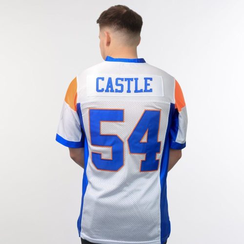 ThadCastleBlueMountainStateWhiteFootballJersey